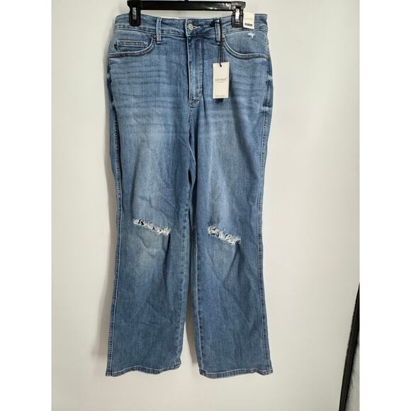 Judy Blue Women's 14W Maddy High Waist Tummy Control‎ Distressed Straight Jeans - Picture 1 of 6